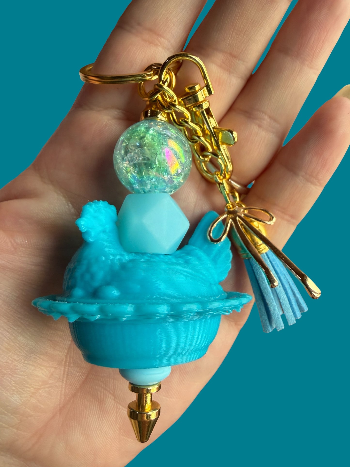 Mosser Inspired Hen on Nest Keychain/Bag Charm