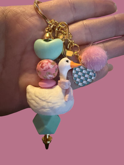 Cottage Core Goose Keychain/Bag Charm
