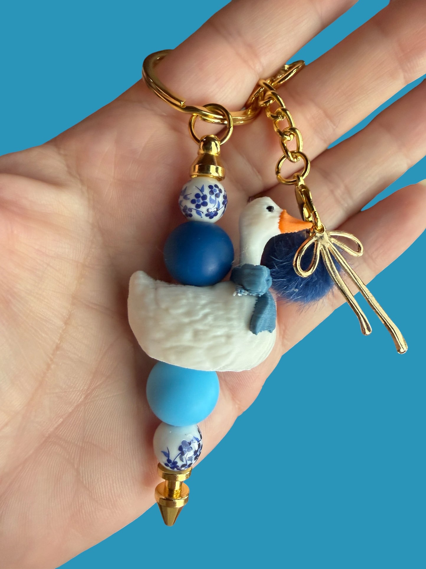 Cottage Core Goose Keychain/Bag Charm